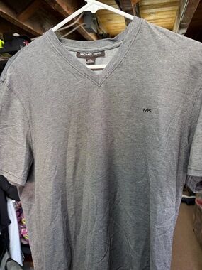 Michael Kors Charcoal Gray V-Neck Tee